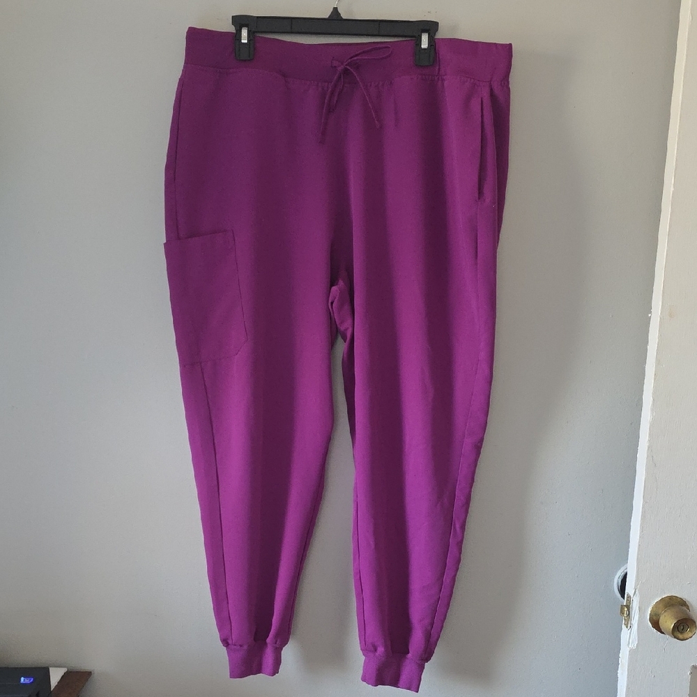 Mandala Purple Jogger Scrub Pants Sz 2X Utility
